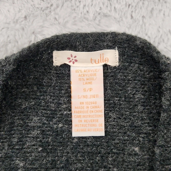 Tulle wool gray sweater size small - Picture 4 of 10